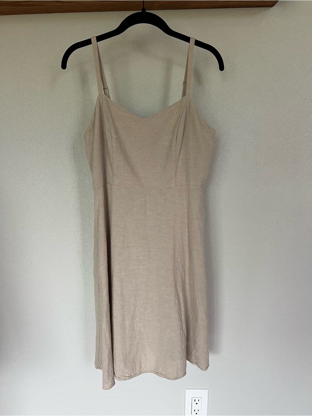 Old Navy Beige Linen Blend Cami Top mini dress Size Medium - Picture 2 of 5
